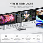 Displaylink Docking Station, PULWTOP USB C DisplayLink Dock Triple Displays - Image 6