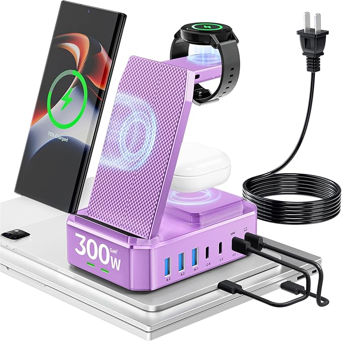 300W Wireless Charger for Samsung, Zutspzss 10 in 1 Wireless Charging Station by Zutspzss