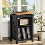Record Player Stand with Vinyl Record Storage, Large Wood Turntable Stand - Image 8