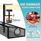 Under Desk Cable Management Tray Black, No Drill Desk Cable Wire Management - Image 2
