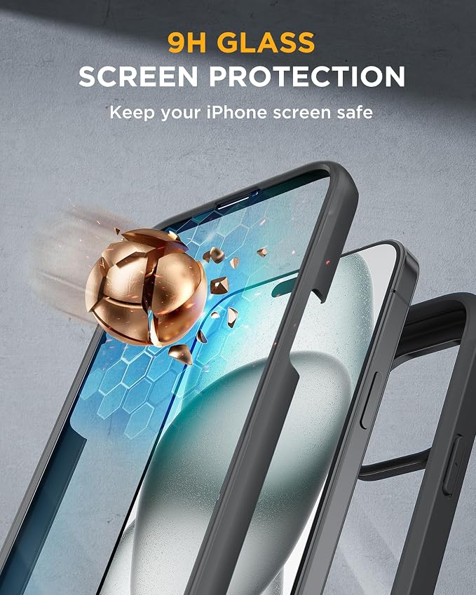 Miracase Glass Series Designed for iPhone 15 Plus Case 6.7', Full-Body Military - Image 5