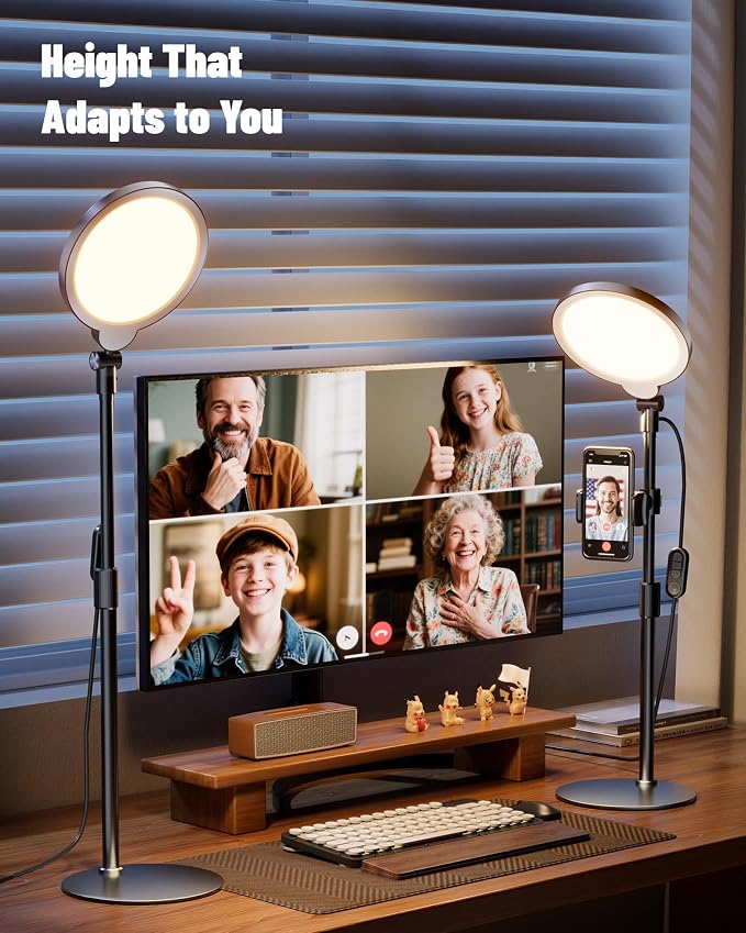 Desk Ring Light with Stand, Adjustable Desktop Light with Phone Holder - Image 7