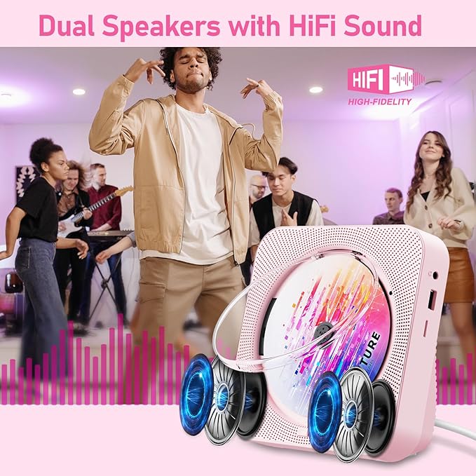 CD Player Portable Bluetooth 5.1 Desktop CD Player - Image 2