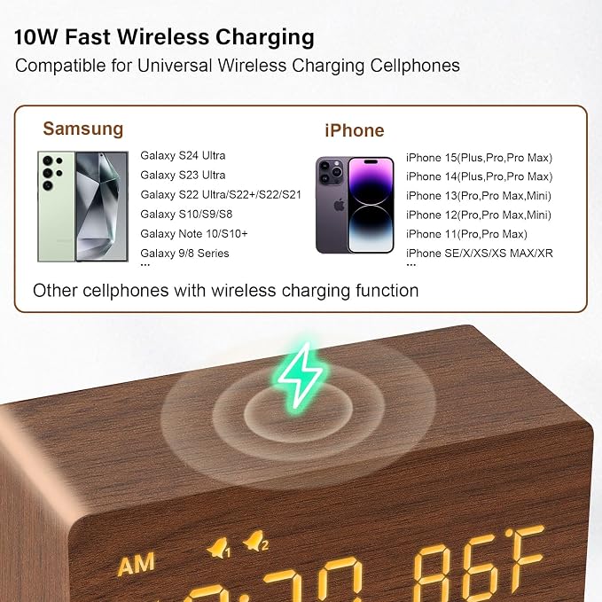 MOSITO Digital Wooden Alarm Clock - Image 3