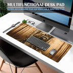 Mysterious Raccoon Gaming Mouse Pad, Large Office Desk Mat, Anti-Slip Rubber - Image 2