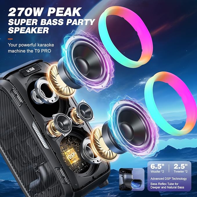 W-KING 270W PEAK Party Large Bluetooth Speaker Loudest Boom Box/12 Custom - Image 3