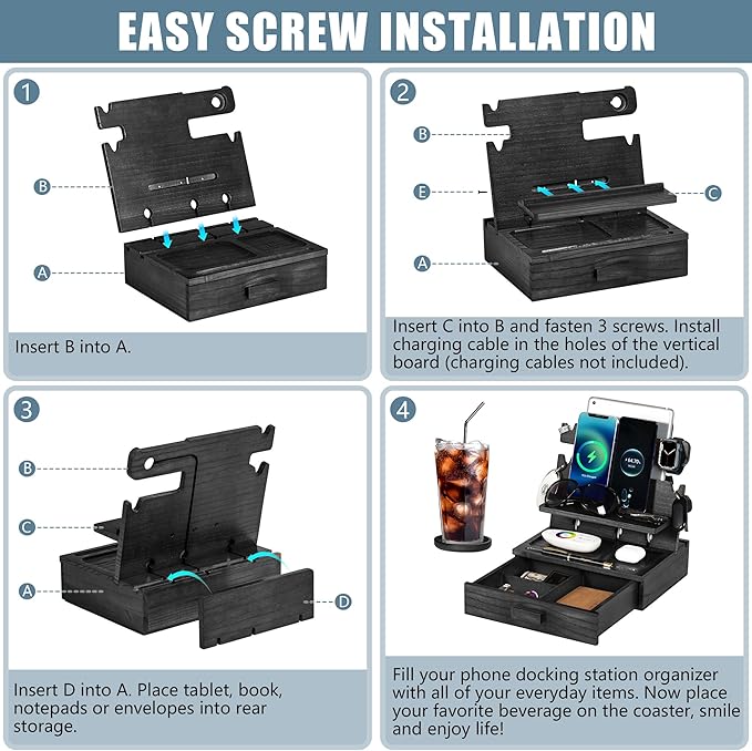 Black Wood Phone Docking Station - Image 7