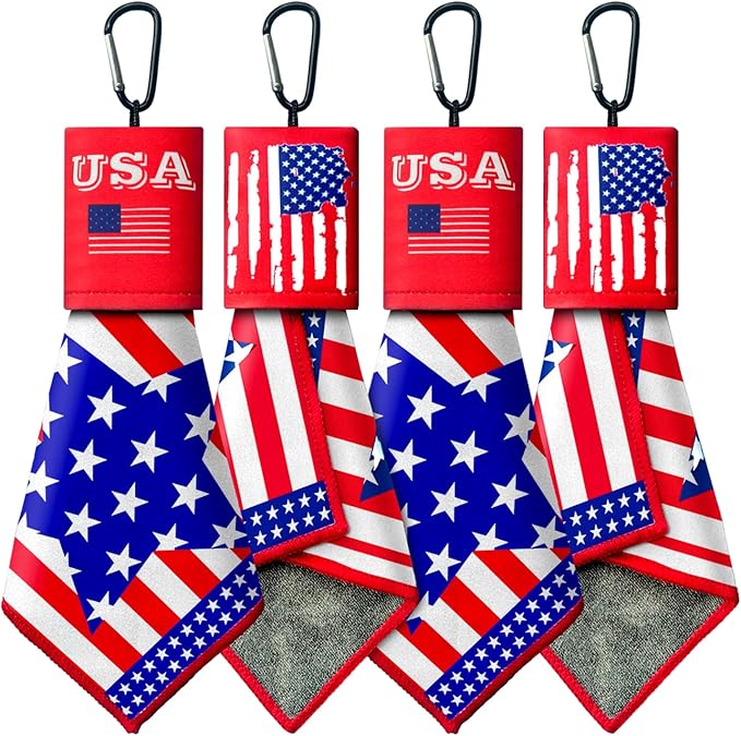 2 Sided Portable Glasses Cleaner, Patriotic Gasses Cleaning Cloth Keychain by VRHGL