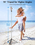 70'' Automatic Tripod, Extendable Selfie Stick Phone - Image 3