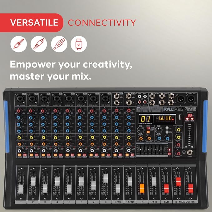 Pyle 12-Channel Console Style Audio Mixer - Image 5