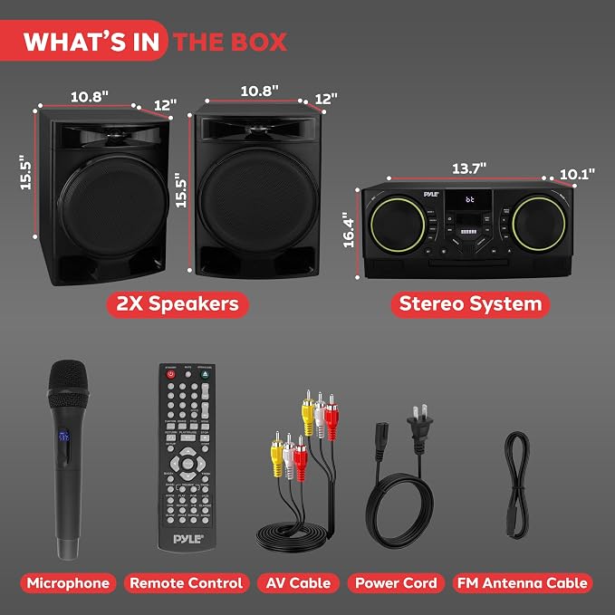 Pyle CD Stereo System with Bluetooth, MP3/DVD/CD Playback, Dual USB Recording - Image 7