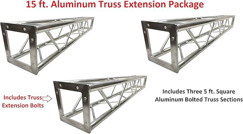 3x 5ft Lighting Square Aluminum Bolted Truss 15' span Stand Universal DJ 5' NEW by Cedarslink