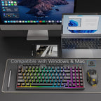 Redragon K517 Pro Wireless Gaming Keyboard, RGB Backlit, Tri-Mode - Image 7
