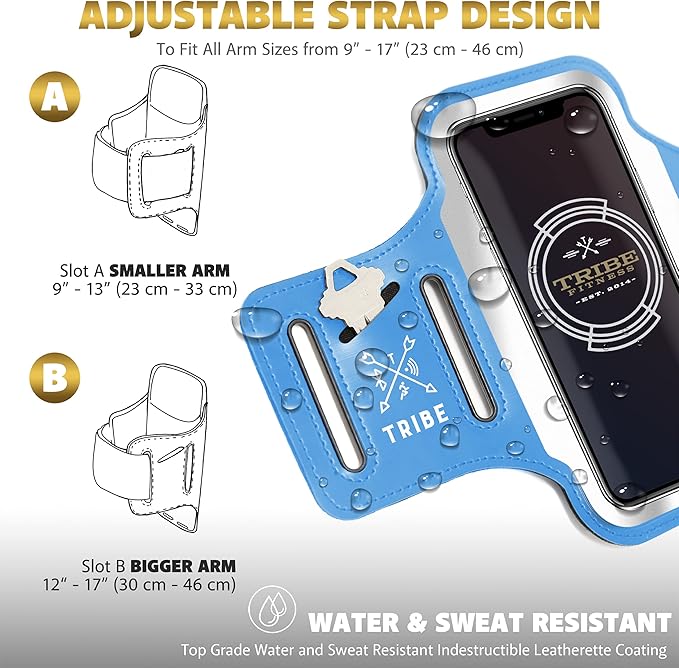 TRIBE Running Phone Holder Armband. iPhone & Galaxy Cell Phone Sports Arm Bands - Image 5