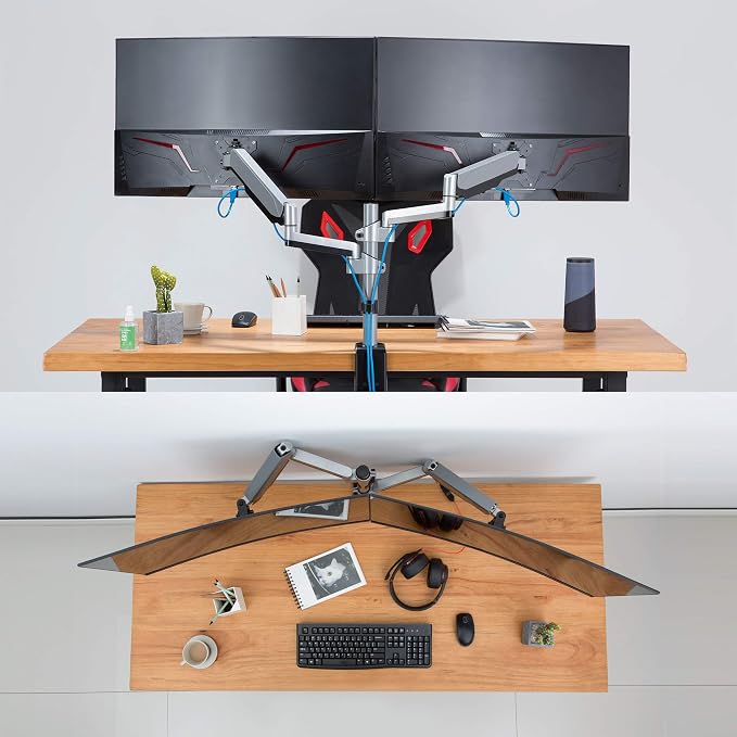 AVLT Dual 13"-27" Stacked Monitor Arm Desk Mount - Image 4