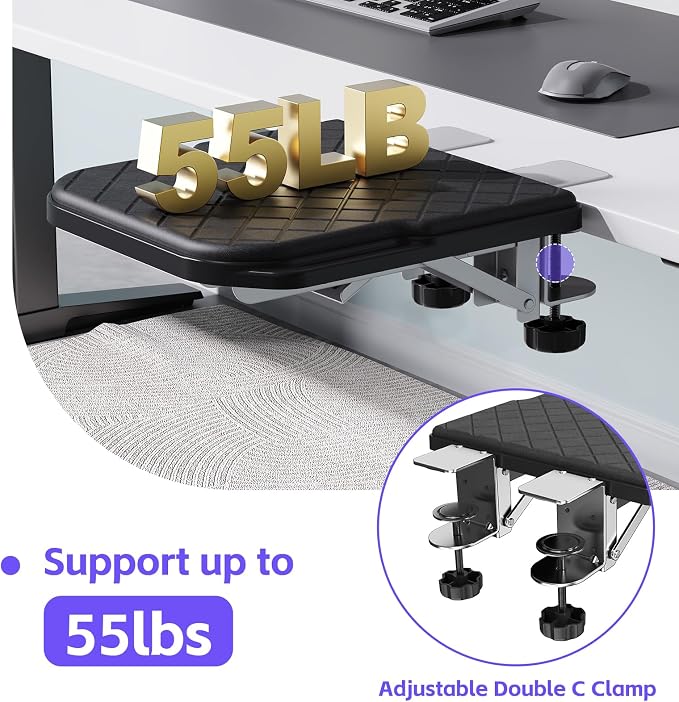 Arm Rest for Desk, 90°Foldable Computer Wrist Rest Shelf - Image 5