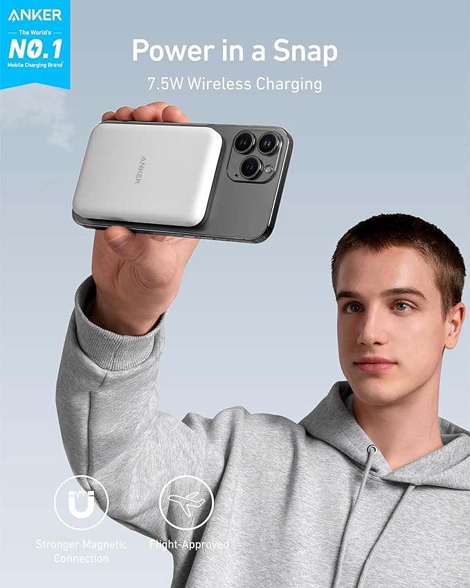 Anker 621 Magnetic Portable Charger, 000mAh Wireless Power Bank - Image 2