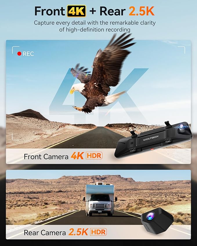 WOLFBOX G900 PRO Mirror Dash Cam - Image 2