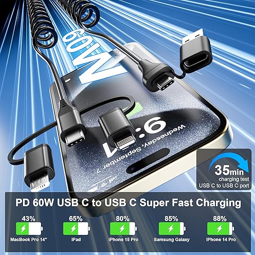 Coiled Multi Charging Cable - Image 3
