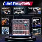 8 Channel Audio Mixer, Sound Mixer Console Mixing Board - Image 9