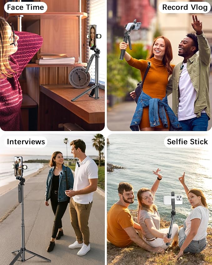Vlogging Kit for iPhone/Android, Wireless Remote & Microphone, Adjustable Phone - Image 8