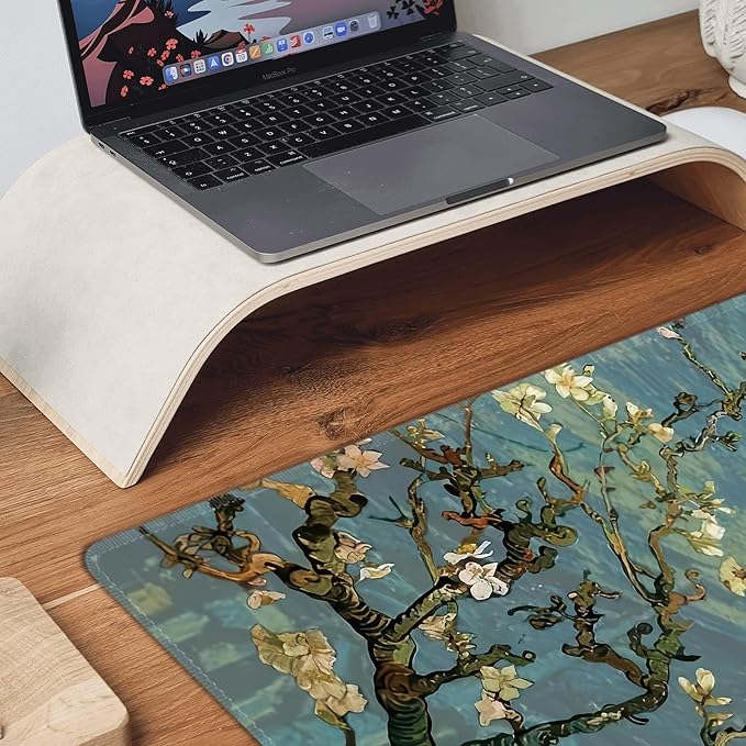 Almond Blossoms Large Mouse Pad, Gaming Keyboard Desk Pad, Extended Mouse Mat - Image 8