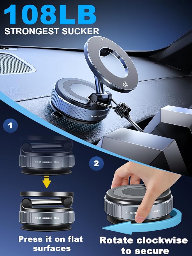 Upgraded 360° Nano Gel Vacuum Magnetic Phone Holder, Car Phone Holder - Image 3