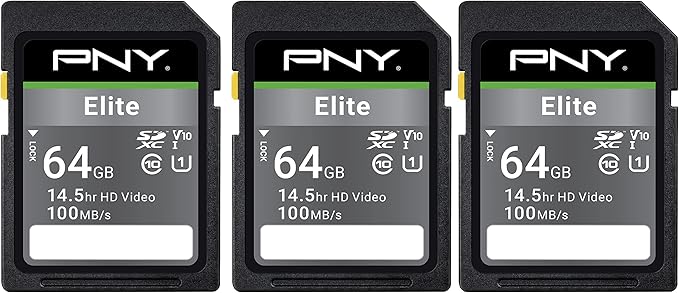 PNY 32GB & 64GB Elite Class 10 U1 V10 SDHC & SDXC Flash Memory Card Bundle - Image 5