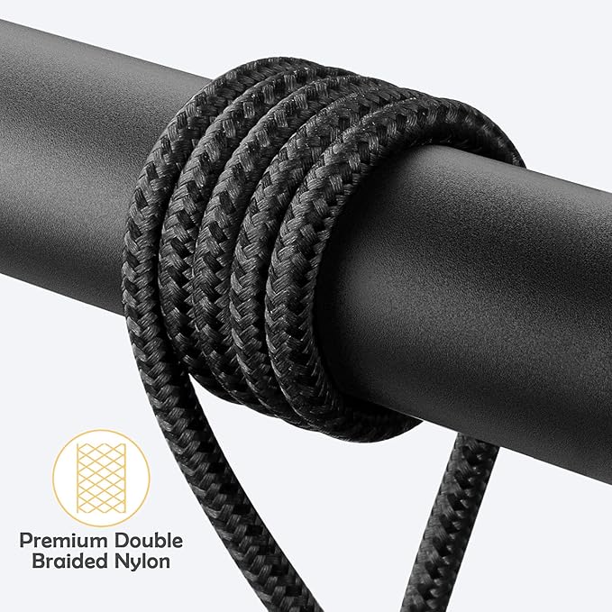 90 Degree iPhone Charging Cable 2Pack 10ft Right Angle Nylon Braided Lightning - Image 5