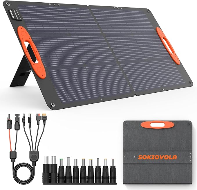 N-Type 16BB 100W Portable Solar Panel 18V ETFE Portable Foldable Solar Charger by SOKIOVOLA
