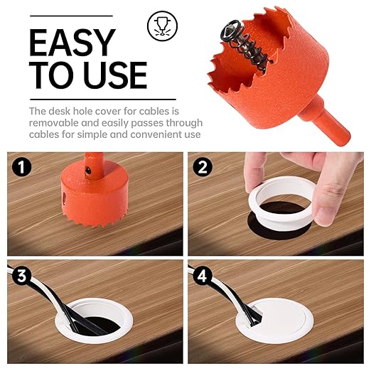 Desk Grommet 2 inch 12 Pcs, Desk Hole Grommet, Cable Grommet, Desk Hole Cover - Image 3