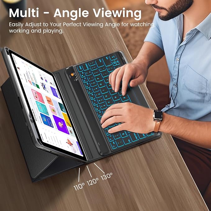 OYEEICE Keyboard Case for iPad Pro 12.9 inch & New Air 13 inch M2, 7 Color - Image 7