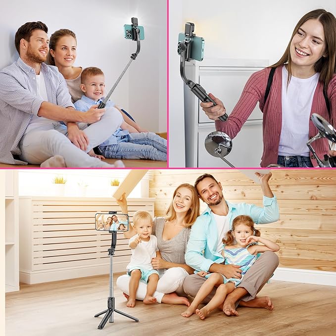 Selfie Stick Tripod with Fill Light, All in One Extendable Selfie Stick with - Image 7