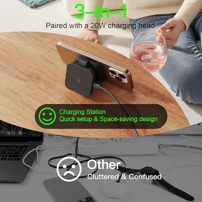 2025 for iPhone 16 Pro Max 3 in 1 Foldable Wireless Charging Station for - Image 5