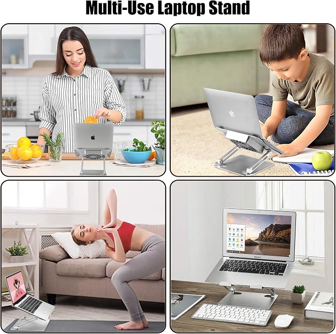 Adjustable Laptop Stand with Cooling Fan, Aluminium Alloy Multi-Angle Computer - Image 7