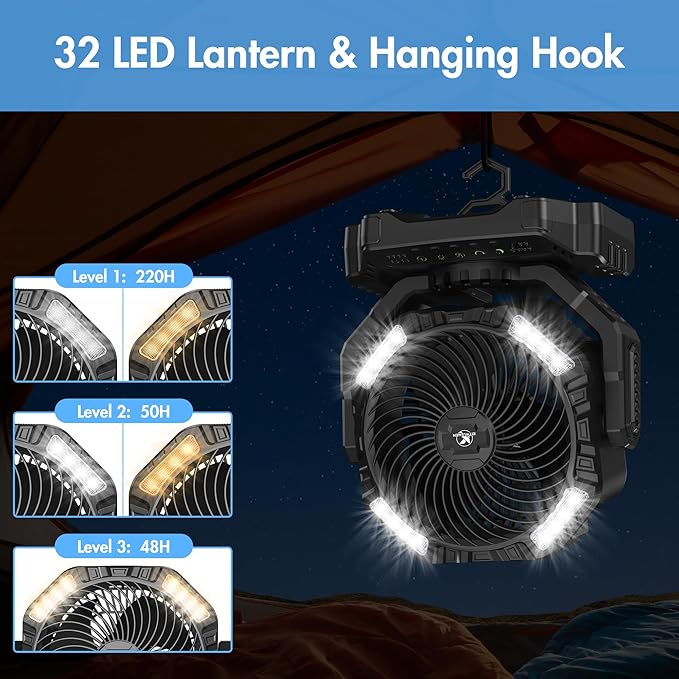 40000mAh Battery Powered Camping Fan - Image 4