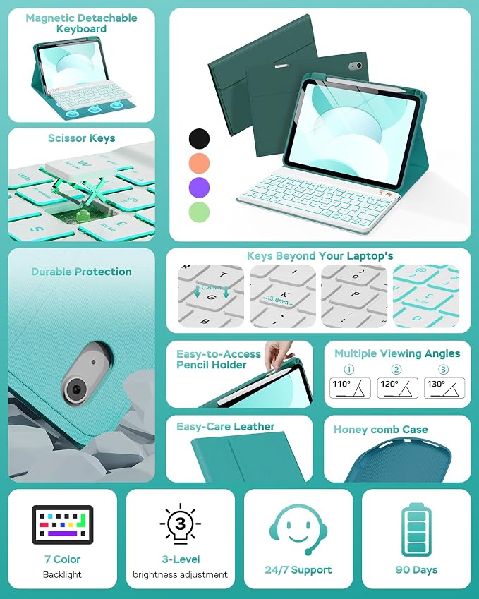 Folio Keyboard Case for iPad 10th Gen 10.9 inch and iPad 11th, Magnetic - Image 3