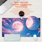 Large Gaming Mouse Pad for Desk, Falling Cherry Blossoms Desk Mat, Bright Full - Image 4