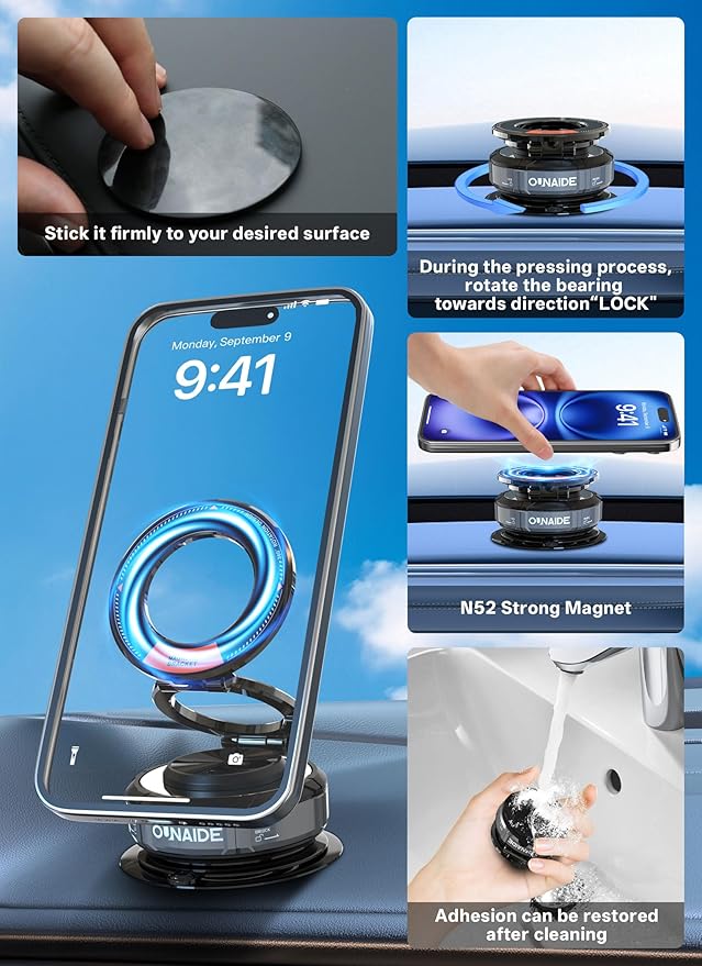 360° Adjustable Vacuum Magnetic Phone Holder - Image 4