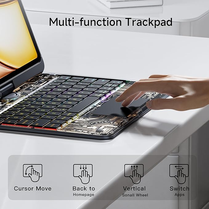 iPad Keyboard Case for 2024 M4 iPad Pro 13 inch, Magic Wireless Keyboard - Image 4