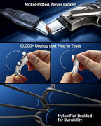 SHEZI 4-in-1 USB C Cable 45W 5FT 90 Degree L Cable, Flat Nylon Braided Charger - Image 7
