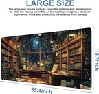 an Old Library Gaming Mouse Pad 3mm Thick Stitched Edge Waterproof Non-Slip - Image 3