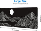 Black and White Mountain Large Mouse Pad, Gaming Keyboard Desk Pad, Extended - Image 3