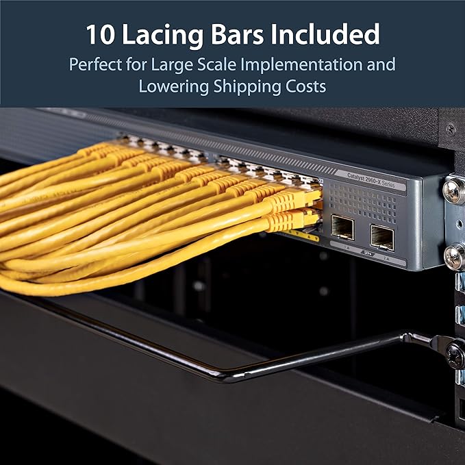 StarTech.com Horizontal Lacing Bar w/ 4 inch Offset at 75 Degrees- Server Rack - Image 4