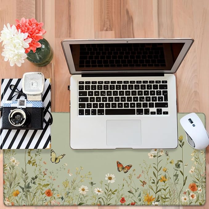 Large Mouse Pad Wildflowers Gaming Desk Pad Computer Keyboard Non-Slip - Image 6