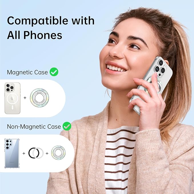 Syncwire Magnetic Phone Grip for MagSafe, Colorful Shell Magnetic Phone Ring - Image 7