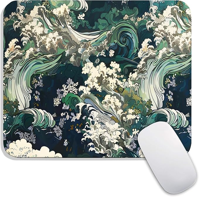 Square Mouse Pad Japanese Art, Personalized Premium-Textured Custom Mouse Mat by Armanza