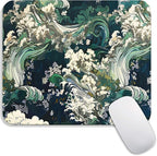 Square Mouse Pad Japanese Art, Personalized Premium-Textured Custom Mouse Mat by Armanza