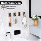 4 PCS Black Walnut Wood Wall Hooks Adhesive Mounted & Wall Mounted Rustic - Image 5