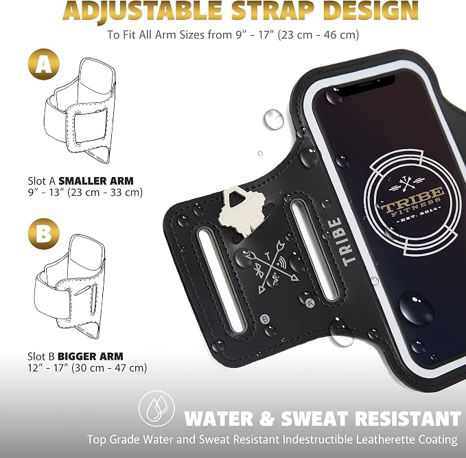 TRIBE Water Resistant Cell Phone Armband Case Running Holder - Image 4